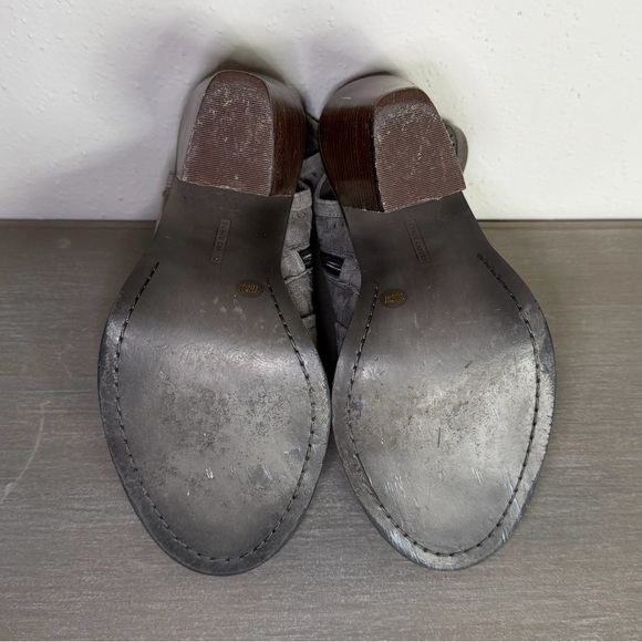 Vince Camuto Peep Toe Ankle Boots - Gray Suede - Block Heel - Picture 8 of 8